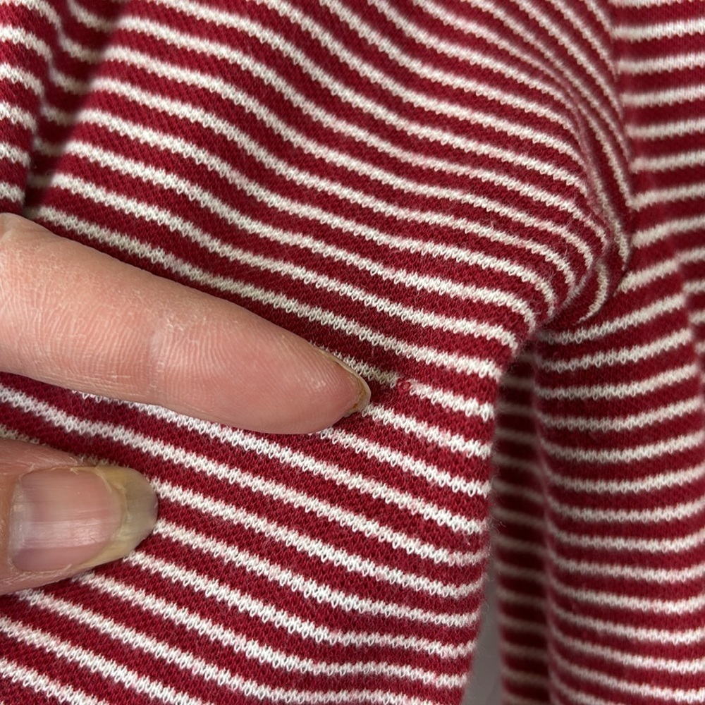 Lacoste red and white striped cardigan sz 36 - Picture 5 of 8